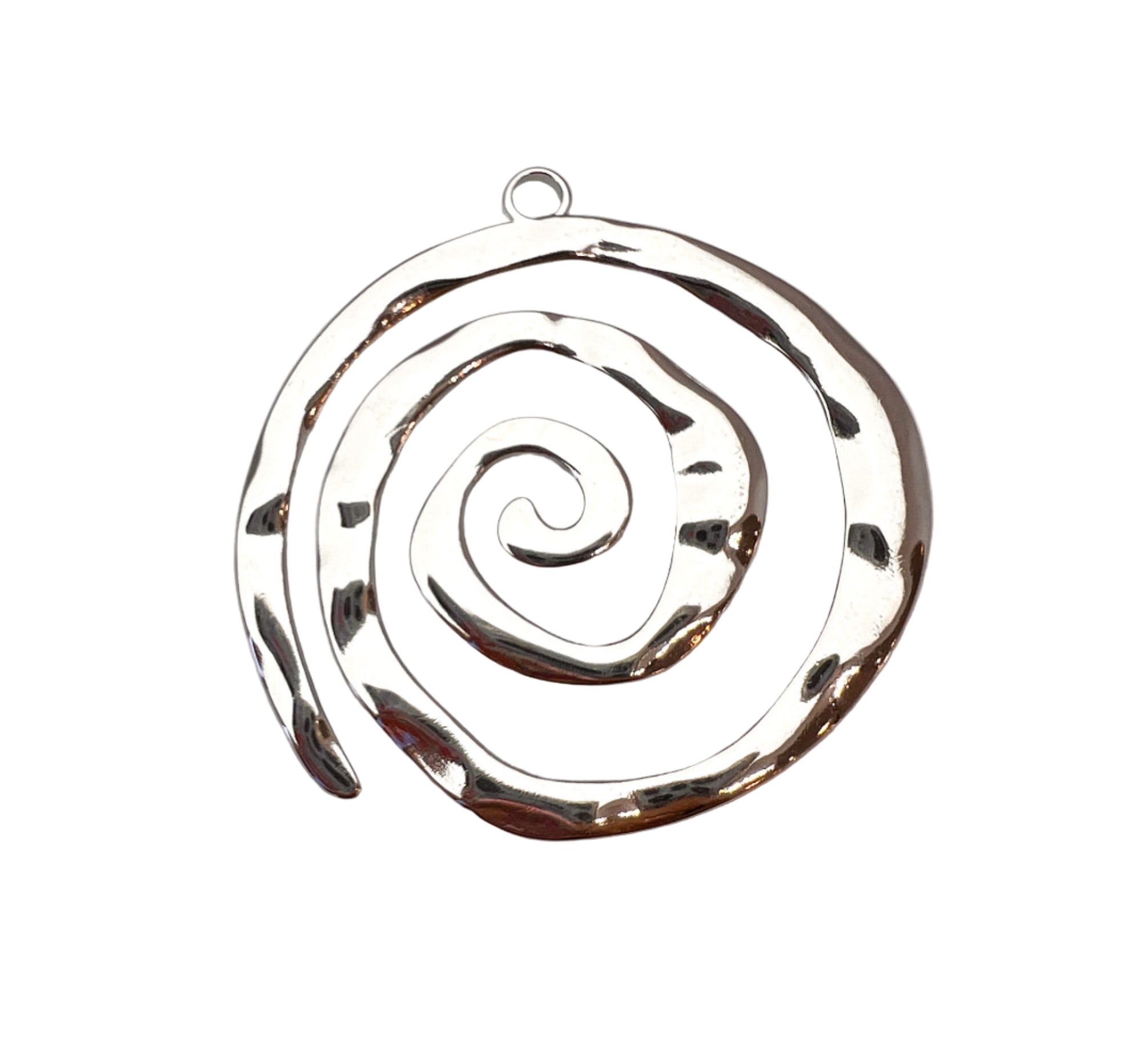 Large Silver Swirl Charm