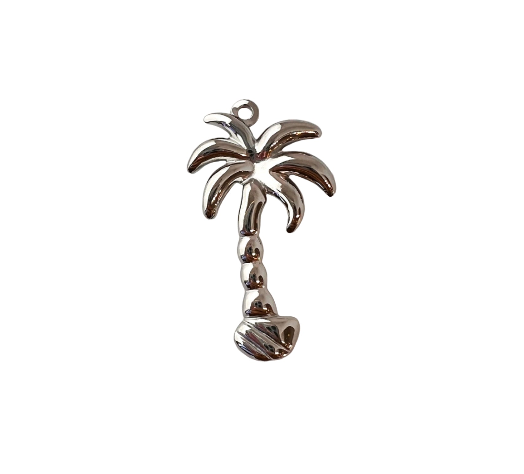 Large Silver Palm Tree Charm