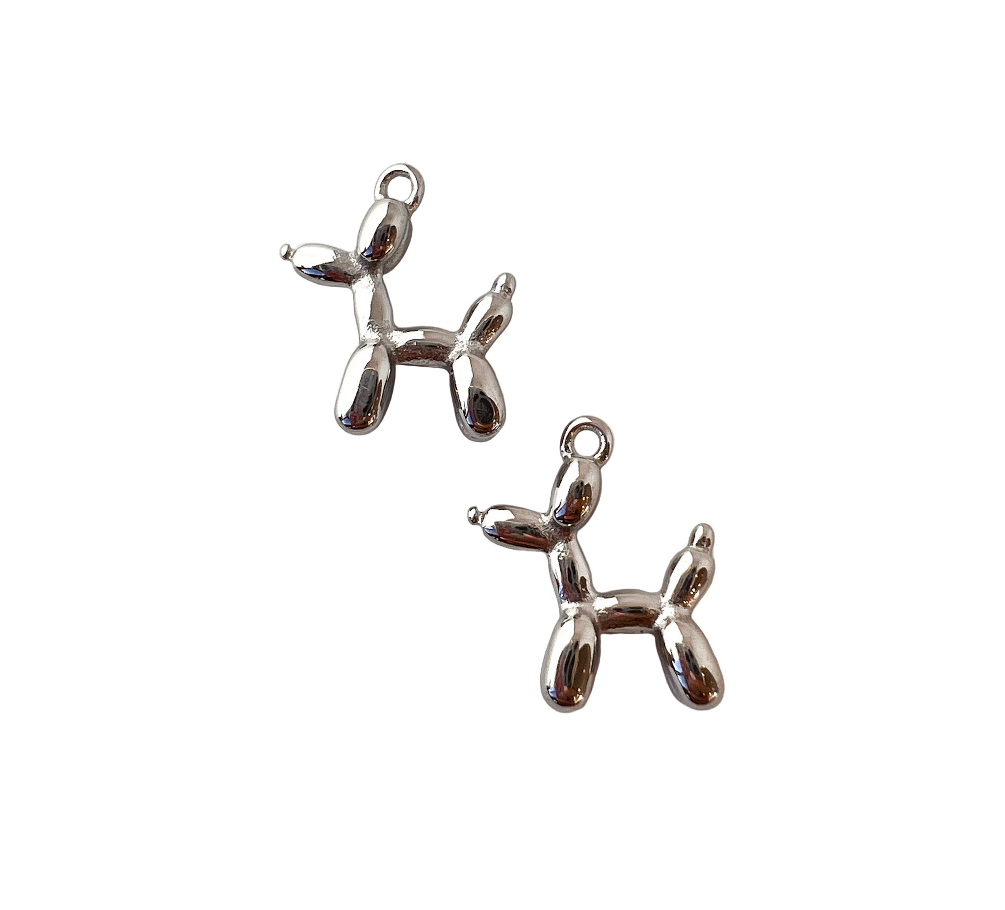 Silver Balloon Dog Charm