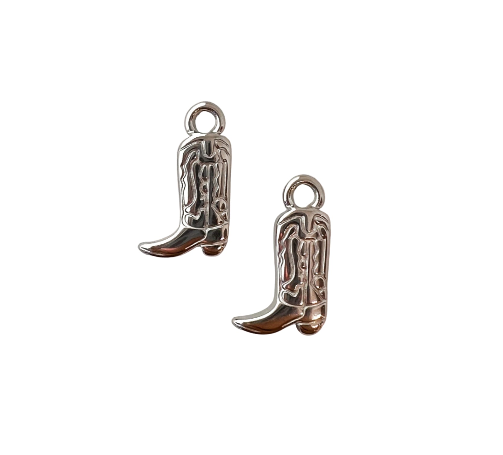 Silver Cowboy Boot Charm