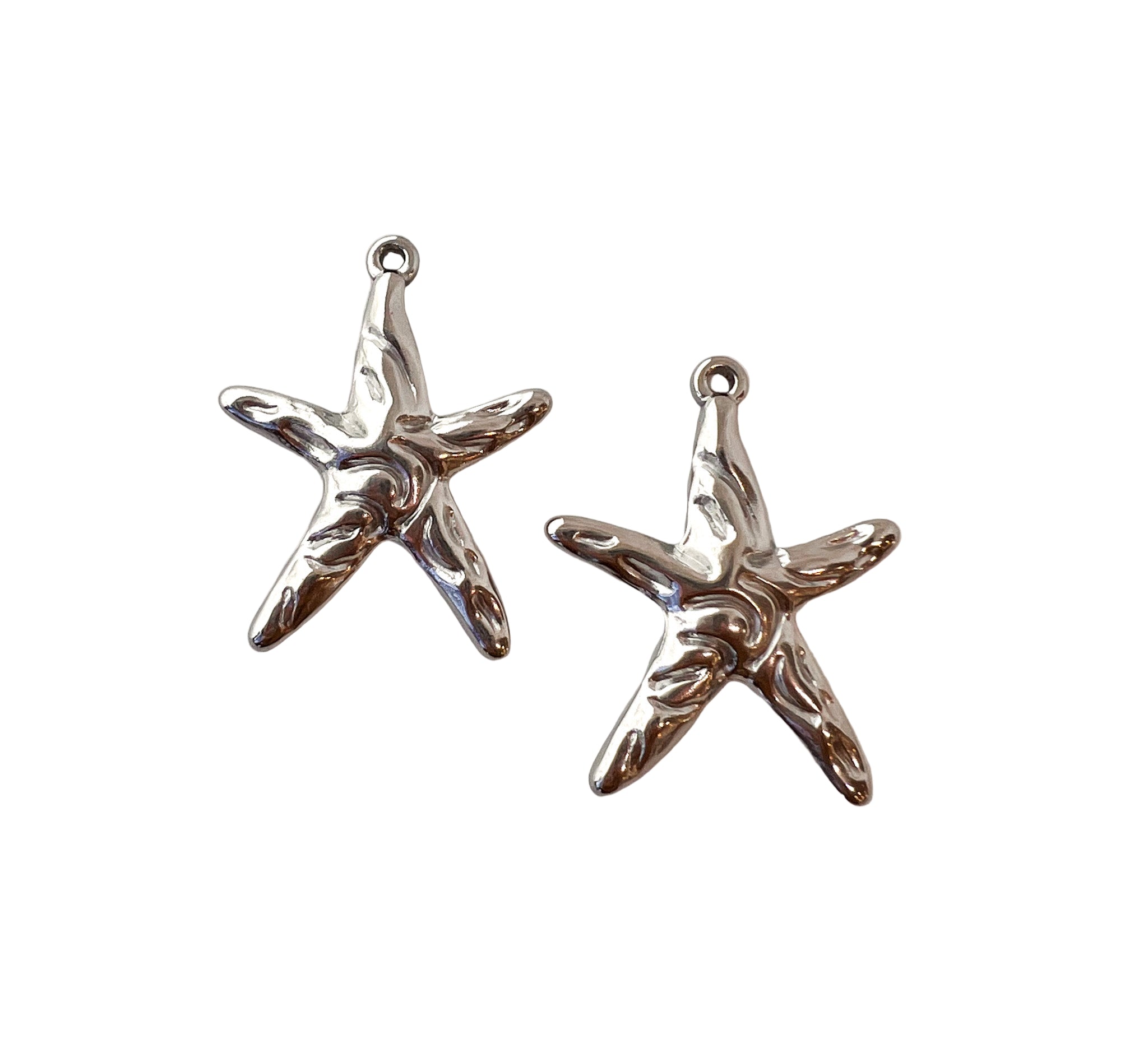 Large Silver Starfish Charm