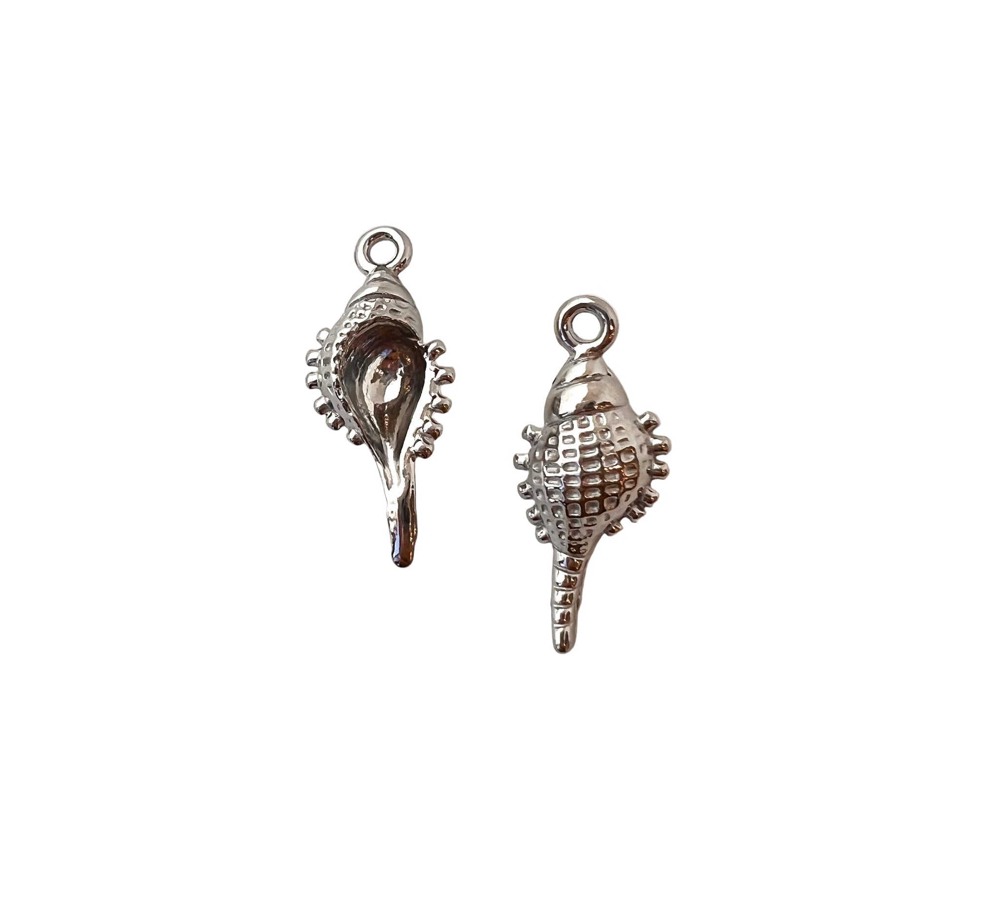 Silver Spiral Shell Charm