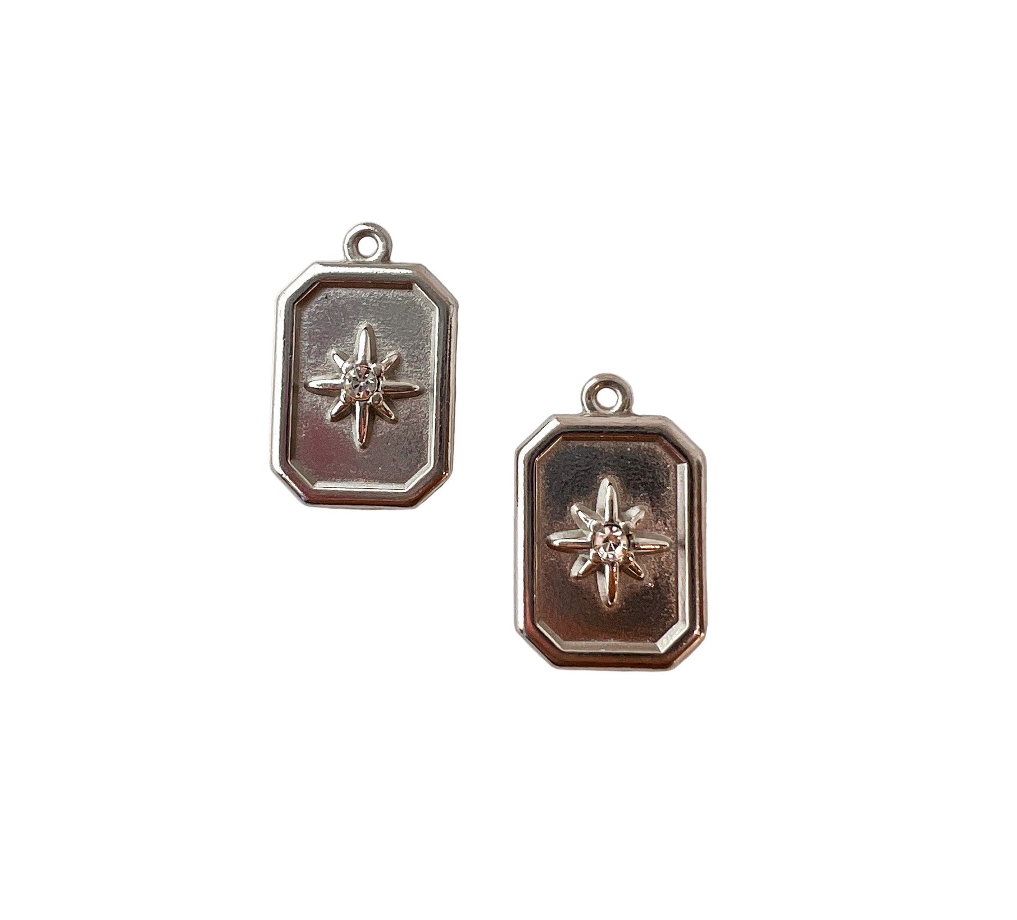 Silver Star Plate Charm