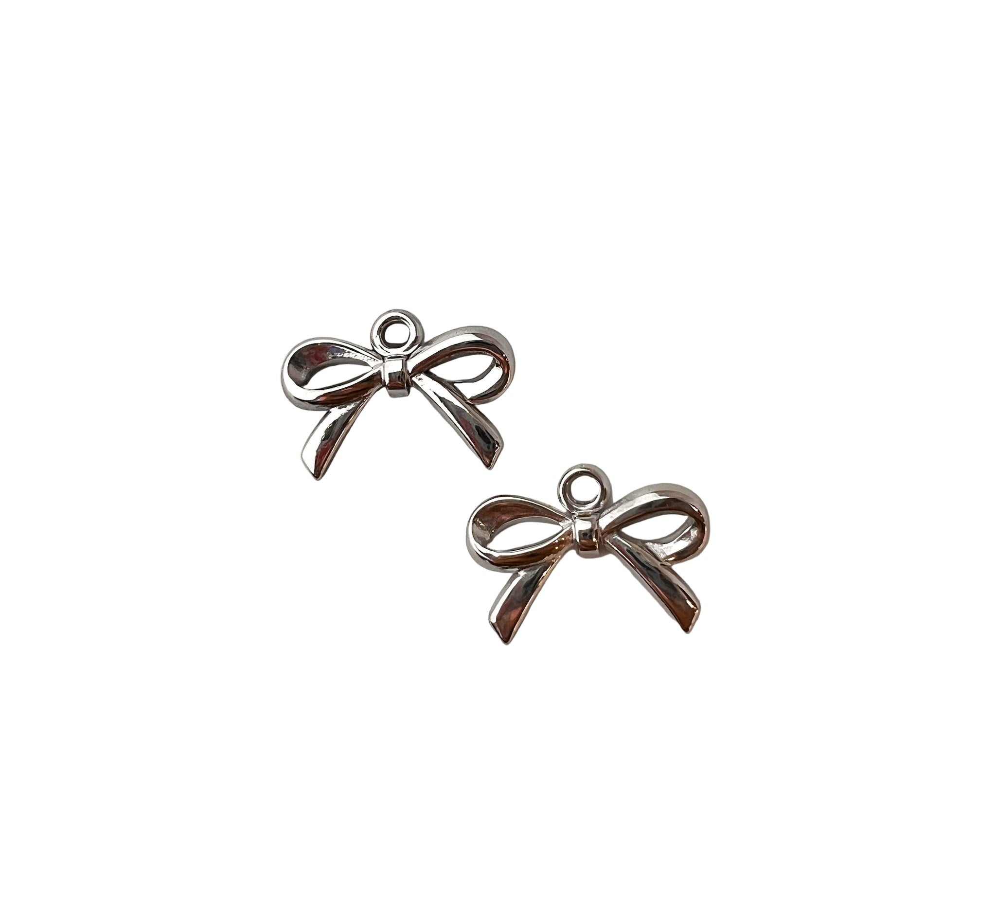 Silver Bow Charm