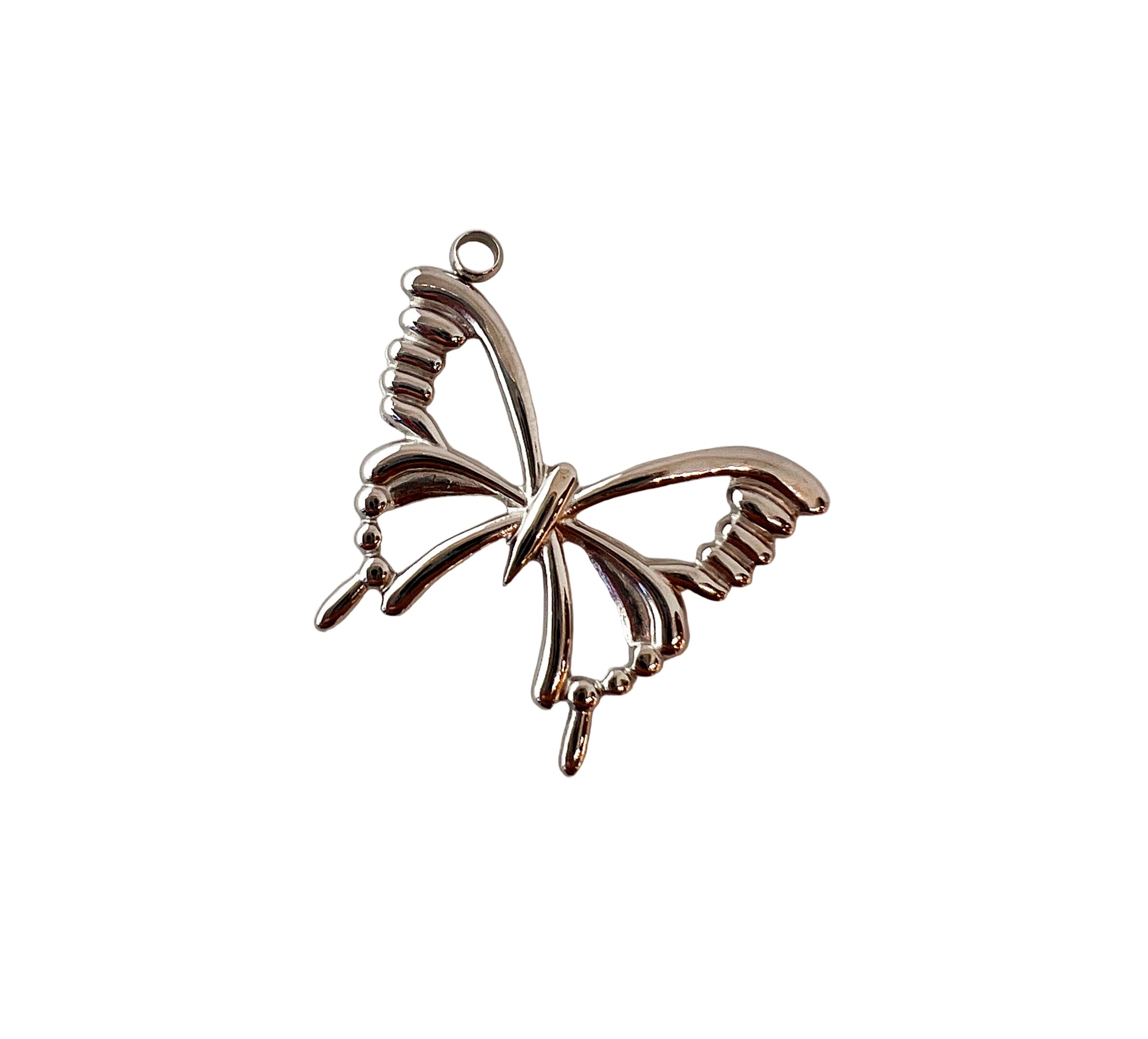 Large Silver Butterfly Charm