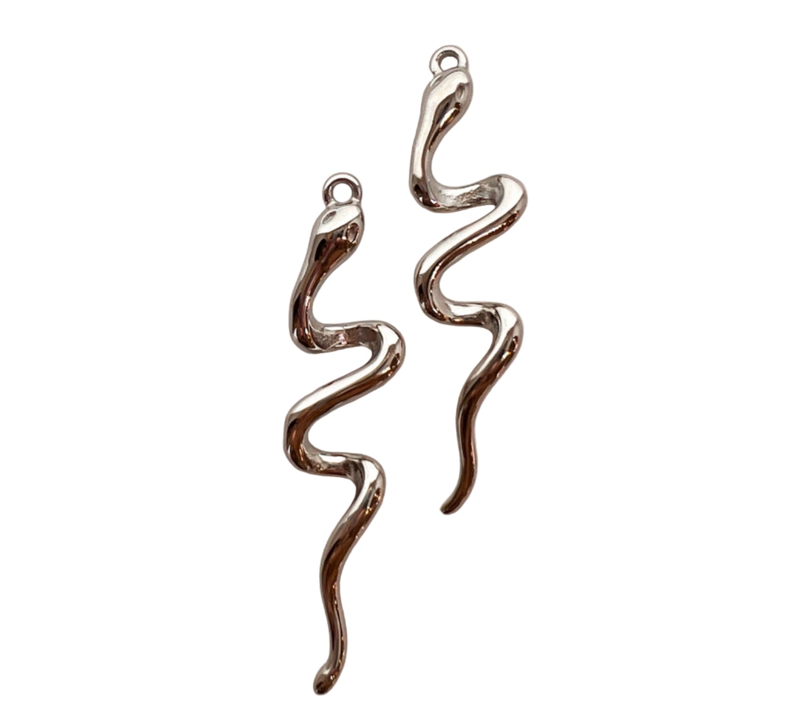 Large Silver Snake Charm